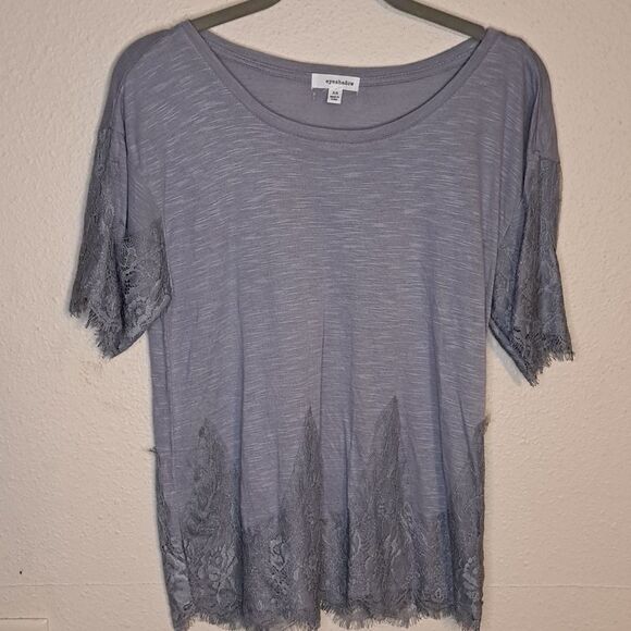Eyeshadow gray lacy shirt size XS - Picture 1 of 5